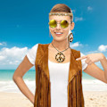 Miniatyrbild 5 av 5: Nytt Bästa 5-delars Hippie Kostymtillbehör för Kvinnor, 60-tal 70-tal Fancy Dress Hippy Set Nytt (FMY) A3 A3 XL