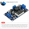 Miniatyrbilde 4 av 5: 2 stk. DC-DC BUCK Spenningsomformer Effektmodul justerbar modul stabil 36V 24V 12V til 5V 2A Effektmodul med LED-display
