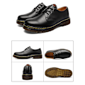 Miniatyrbilde 4 av 4: Oxfords Støvler for Menn, Komfortable Sklisikre Runde Tåspisser Formelle Dressko Arbeidssko for Menn - Perfekt Svart Black 43
