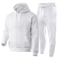 Pikkukuva 3 / 5: 2 osaa/setti Miesten kuntoiluasu rento urheiluhousut toppi verryttelypuku hupparisetti #yogu V vaaleanharmaa Light Grey 3XL