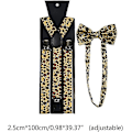 Miniatyrbillede 2 af 4: Unisex seler butterfly sæt bredt leopardmønster justerbar 3 clip-on Y-ryg bælte, Khaki