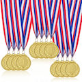 Miniatyrbild 1 av 5: Medaljer för barn, 12 st olympiska guldmedaljer i metall med band, priser för idrottsdagar, tävlingar, presenter till vuxna barn