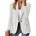 Miniatyrbild 1 av 3: Kvinnors Blazer Business Casual Blazers Långärmad Knapp Ned Blazer Jacka WHITE WHITE 2XL