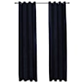 Miniatyrbillede 2 af 5: vidaXL Mørklægningsgardiner med ringe 2 stk. sort velour 140x225 cm Black Svart