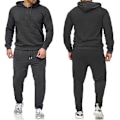 Pikkukuva 1 / 5: 2 osaa/setti Miesten kuntoiluasu rento urheiluhousut toppi collegepukusetti huppari #yogu V harmaa Grey 2XL