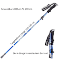Miniatyrbilde 2 av 5: Foldbare vandrestav - Justerbare, lette, teleskopiske