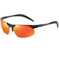 Pikkukuva 1 / 5: Miesten suorakulmaiset aurinkolasit, polarisoidut urheilulasit, kevyet aurinkolasit ajoon, pyöräilyyn, kalastukseen, UV-suojavalosuoja Black frame orange red tablets