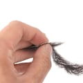 Miniatyrbilde 3 av 4: Falskt menneskehårskjegg for menn Et par brune falske mustasjer Realistisk skjegg Falskt ansikt