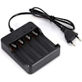 Miniatyrbillede 1 af 5: Batterioplader med 4 rum til genopladelige lithium 18650-batterier, fremstillet i god kvalitet, anti-returladningsfunktion og god