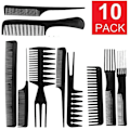 Miniatyrbild 1 av 3: 10st kammar olika former - Kit - Professional Comb Set Black Svart