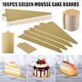 Miniatyrbilde 2 av 9: Mini kakebunner i kartong, 100 stk Golden Mousse kakebrett, kake-papptallerkener, dessertbrett for bryllup og fødselsdag