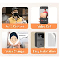 Miniatyrbild 2 av 5: Smart Wi-Fi videodörrklocka med ringklocka, trådlös fjärrkontroll, säkerhetsdörrring, kamera, dörrklocka övervakning