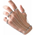 Miniatyrbillede 1 af 5: Boho flerlags fingerringarmbånd sølv slavearmbånd vintage T