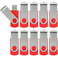 Miniatyrbillede 1 af 2: 10-pak USB-stik USB 2.0 tom enhed Bulk-pak Drejelig Memory Stick Viktig lagring Jump Drive Zip Drive 10 Pak Rød 10 Pack Red 8GB