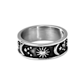 Pikkukuva 2 / 5: Unisex-sormus Tähti Kuu Aurinkokoriste Miehet Naiset Hieno Pyöreä Bohemian-sormus Häihin Musta ja Kulta Black and Gold US 9