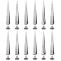 10-pack solida punk-spik nitar i metall och läder, silverfärgade koniska nitar