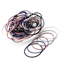 Pikkukuva 5 / 5: 100 kpl Hiuslenkkejä, hiusnauhoja, Hair bands Multicolor multifärg