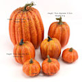 Miniatyrbilde 3 av 5: Halloween Simuleringsgresskar Dekorasjonssett 7 stk Simuleringsgresskarmodell Kunstig Gresskardekorasjon Falsk Gresskar Sprekk Orange