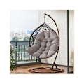 Miniatyrbillede 5 af 5: Stolepude, Rattan Lænestolpude, Afslapningsstol Puder til Hængekurv Swing, Flettet Sædehynde til Indendørs Udendørs, 90x120cm, Grå