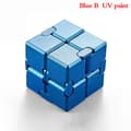 Premium Metall Infinity Cube Bärbar Dekompressionsleksak Svart Blue B