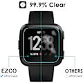 Miniatyrbilde 3 av 6: 4-pakks skjermbeskytter kompatibel med Fitbit Versa & Versa Lite (ikke for Versa 2), vanntett herdet glass skjermbeskytter deksel for Versa
