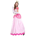 Miniatyrbild 3 av 5: Kvinnors Super Mario Peach Cosplay-dräkt Rosa prinsessklänning + handskar + huvudbonad Outfits Set Carnival Party XL