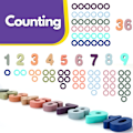 Pikkukuva 8 / 8: Montessori-lelut vauvoille: Numeroita, laskemista, matematiikkaa, pinoamista - hauskaa esikouluopiskelua pojille ja tytöille | 1-vuotiaan pojan lahja (Makronit)