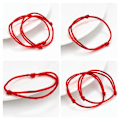 Miniatyrbilde 3 av 5: 10 stk Kvinner Menn Elskere Enkelt Rødt Snøre Armbånd Lykke Snøre Kabbalah for Beskyttelse Knyttet Amulett Armbånd Smykker Tro Tau Gaver