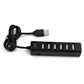 Miniatyrbillede 1 af 5: USB Hub 7 Port Udvidelsesadapter USB 2.0 Hub Multi USB Splitter black