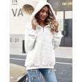 Miniatyrbilde 4 av 4: Damegenser med hette i teddyfleece, høst og vinter White L