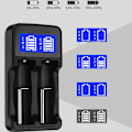 Miniatyrbilde 3 av 10: Intelligent USB Batterilader LCD-skjerm for Li-ion 18650 18500 18490 18350 17670 14500/Ni MH/Ni Cd Ladeløsning