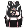 Large Capacity Travel Backpack with USB Charging - Trendy School Bag for Students with Laptop Compartment Black 1