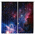 Miniatyrbild 3 av 5: IC Barn Pojkar Gardiner Yttre rymden Stångficka (2 delar 39in*70in, 100cm*180cm) Blå Planet Nebulosa Kosmisk Svart Psykedelisk