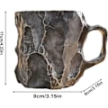 Miniatyrbilde 2 av 8: Elegante Mineral Krystall Kaffe Kopper, 11 Oz Dekorative Kopper med Håndtak Black