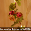 Miniatyrbild 2 av 5: 2M 20 LED Konstgjord Blomstergirlang Ljusslinga Batteridriven Rosranka Fe-ljus för Trädgårdsdekoration
