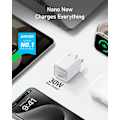 Miniatyrbilde 2 av 4: Lader, USB C GaN Lader 30W, PIQ 3.0 Foldbar PPS Rask Lader for iPhone 16 / 15 og flere serier, Galaxy, iPad, Kompatibel med MagSafe (hvit) white