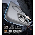 Miniatyrbild 3 av 4: Fodral för iPhone 16 Pro Max, hårt stötsäkert skydd med roterande magnetisk ringhållare - grå