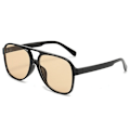 Pikkukuva 1 / 7: Retro 70s Aviator Polaroid aurinkolasit Black frame light tea leaves