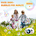 Miniatyrbild 2 av 5: Bubbelmaskin för barn, automatisk bubbelblåsare, bärbar bubbelmaskin, 1000+ bubblor per minut