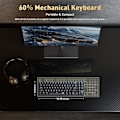 Miniatyrbild 4 av 6: K599 60% Mekaniskt Tangentbord, Hot Swap Anti-Ghosting Speltangentbord för PC/PS5/Xbox/MacOS. (Linjärt Rött Switch-Svart)