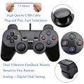 Miniatyrbilde 2 av 5: USB-trådløs spillkontroll Pi fjernkontroll Gamepad Gaming Joystick Dobbel vibrasjon Joypad