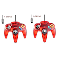 Miniatyrbilde 1 av 5: 2-pakks Klassisk Ledningsbasert N64-Kontroller Retrospill 64-bitts Spillkontroll Joystick Erstatningskontroll 16 2pcs