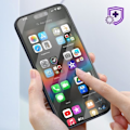 Pikkukuva 4 / 5: Karkaistu lasi iPhone 15 Pro Maxille - Kestävä 9H+ 2.5D Force Glass Musta Svart