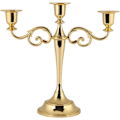 Miniatyrbilde 1 av 4: 3-armet metallkandelaber lysestake sølv europeisk elegant lysestake lysestativ for bryllup middagsbordet jul fest hjeminnredning svart gold