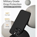 Miniatyrbillede 3 af 4: Etui og 2 hærdede glas til iPhone 16 Pro Max, Ultra tynd beskyttelse stødsikker ridsefast sort