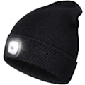 Miniatyrbilde 1 av 5: Oppladbar LED-lyslue, perfekt gave til pappa til jul, strømpefyllere lue med lys Håndfri hodelykt Unisex Vinter varm strikket lue