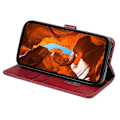 Miniatyrbild 3 av 5: Kompatibelt med Nothing Phone (3a) Skal Kalvtextur Läder Ställ Bokstil Mobilskal - Röd-Perfekt Red