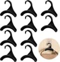 10-pack svarta krokar för väskor, hattar, sjalar, multifunktionell klädhängare, organizer 11x4x11cm