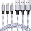 Miniatyrbillede 1 af 7: iPhone Oplader, Lightning Kabel 3PAK 6FT USB Opladekabel
