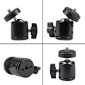 Miniatyrbild 2 av 2: Mini kulled 2-pack Kulledhuvudfäste med avtagbar 1/4\" blixtskoadapter